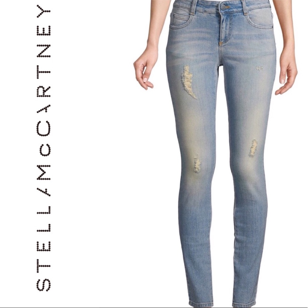 Stella McCartney NWT Skinny Long Distressed Jeans